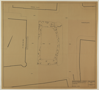 217659 Situatie van de zuidwestelijke hoek van de Mariaplaats en te Utrecht.N.B. De tekening is vervaardigd voor de ...